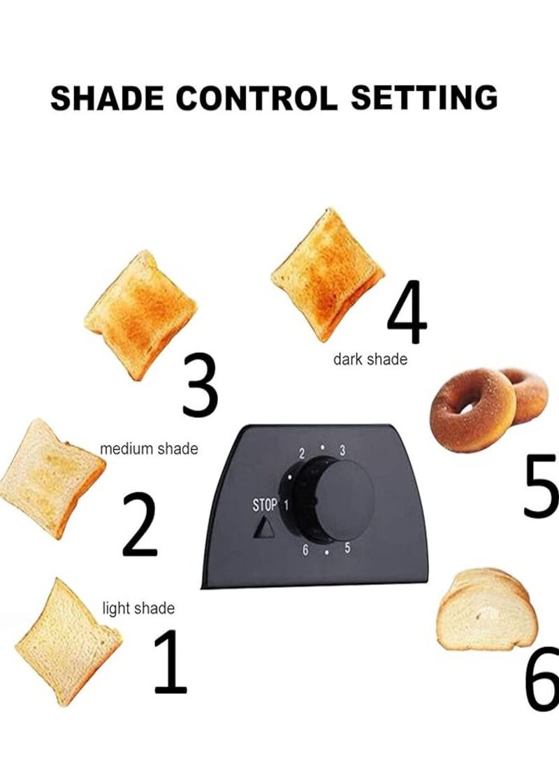 Generic 4 Slice Toaster with Adjustable Browning Control knob, Stop Function & Removable Crumb Tray Breakfast Maker Stainless Steel Bread Toaster (SC-BRD02)  - Image 5