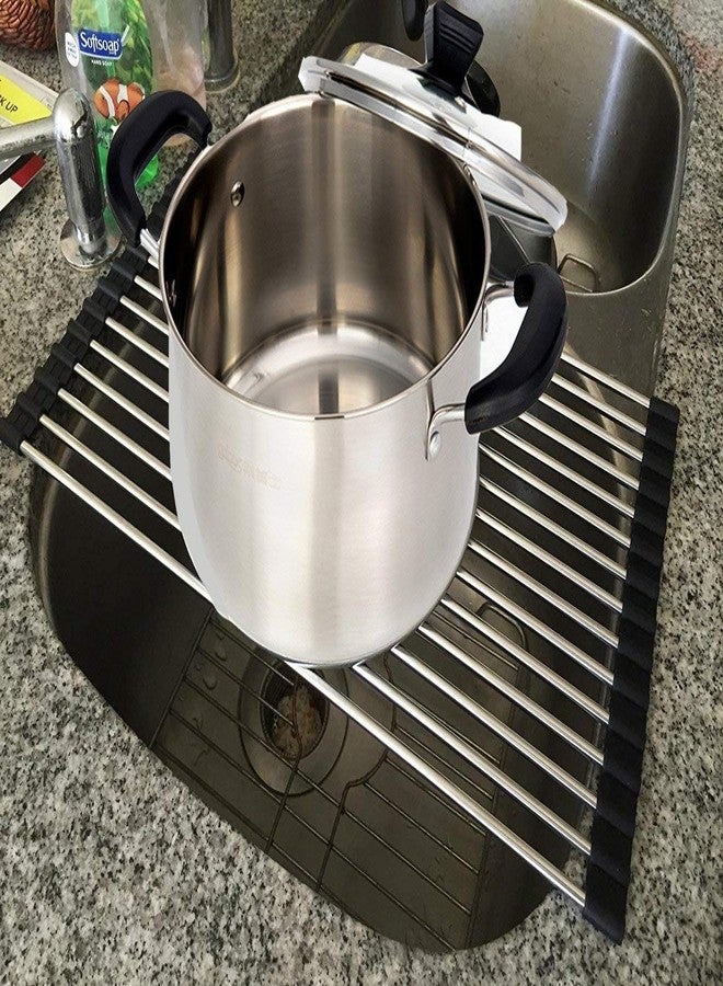 Hari Stainless Steel Dish Drying Rack Roll Up Foldable Over The Sink Dish Drainer - Image 4