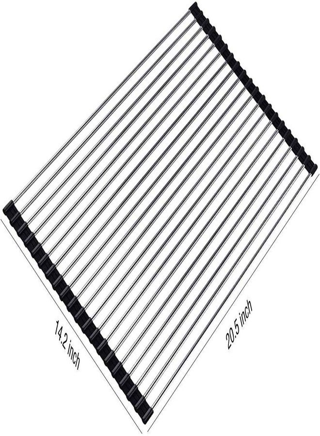 Hari Stainless Steel Dish Drying Rack Roll Up Foldable Over The Sink Dish Drainer - Image 2