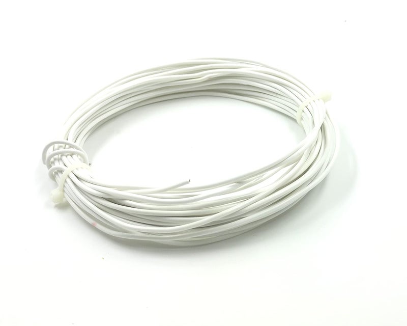 INVENTO 3mtr 20 AWG 05 sqmm 15A Tinned Copper PVC Wire Flexible White Cable 17mm Dia High Temperature for DIY - Image 1