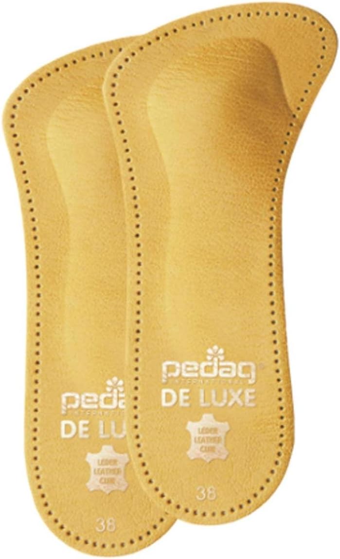 Pedag 123 De Luxe 3/4 Leather Orthotic Insoles with Metatarsal Pad and Arch Support for Women and Men - Image 1