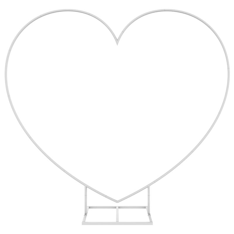 LANGXUN Large Size Metal Balloon Arch Kit Wedding Heart Arch Stand Love Balloon Column Arch Frame for Wedding Bridal Valentines Day Engagement and Birthday Party Supplies White