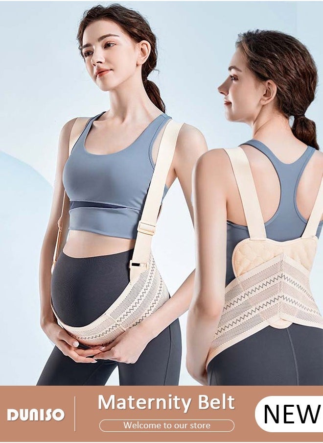 Arabest Maternity Belt, Belly Band with Adjustable Breathable Circumference and Shoulder Girdle, Pregnancy Support Band for Relieve Back and Waist Pelvic Pain, Pregnancy Must Haves for Pregnant Women  - Image 1