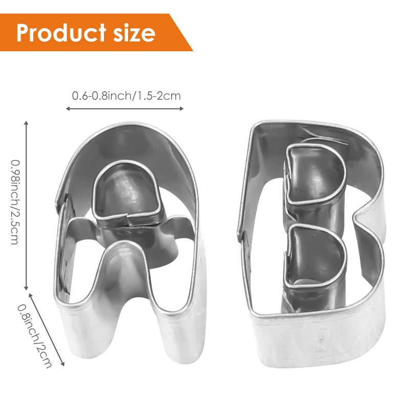 Victhur Letter Cookie Cutters Set of 26 - A to Z Alphabet Cookie Cutters 1 Inch Stainless Steel Fondant Cutters Funny Metal Baking Tools for Cutting Pastries, Dough, etc. - Image 2