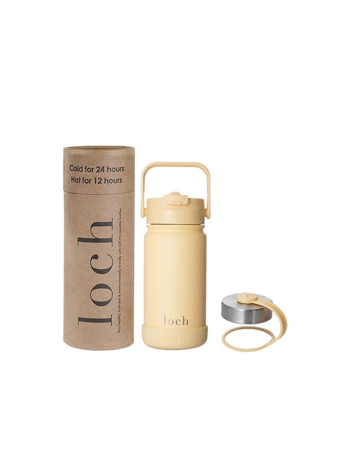 Loch 420ml (14 Oz) Monochrome Water Bottle Butter Yellow - Image 1