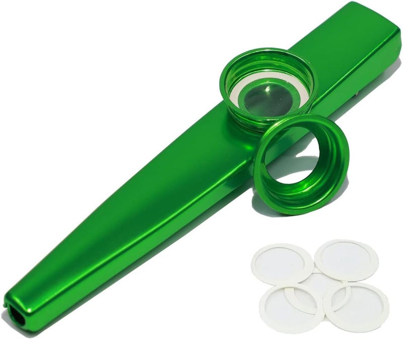 RAJry Green Aluminium Alloy Kazoo with Diaphragm Membrane Mouth Flute Musical Instruments - Image 4