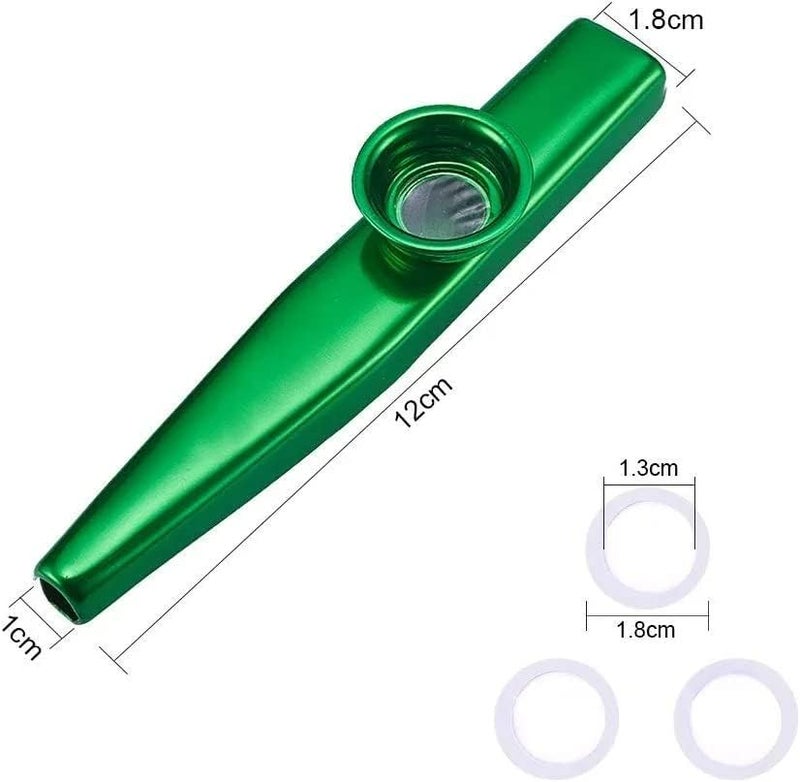 RAJry Green Aluminium Alloy Kazoo with Diaphragm Membrane Mouth Flute Musical Instruments - Image 5