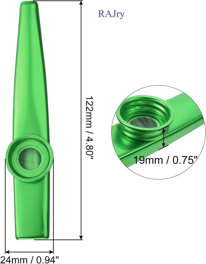 RAJry Green Aluminium Alloy Kazoo with Diaphragm Membrane Mouth Flute Musical Instruments - Image 2