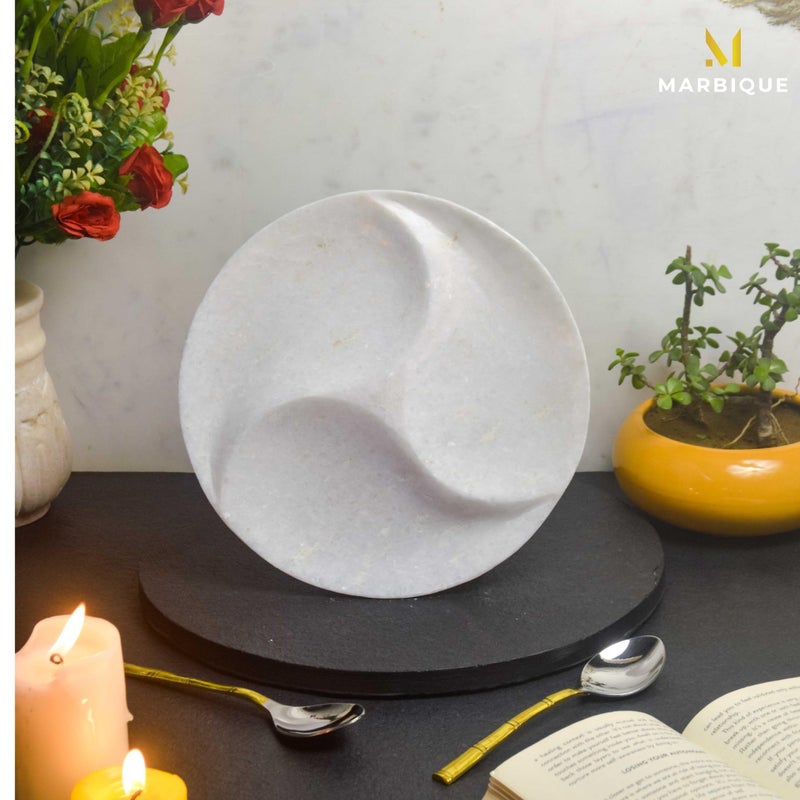MARBIQUE Premium White Marble Tray Platter Serving Board 22×22 cm - Image 2