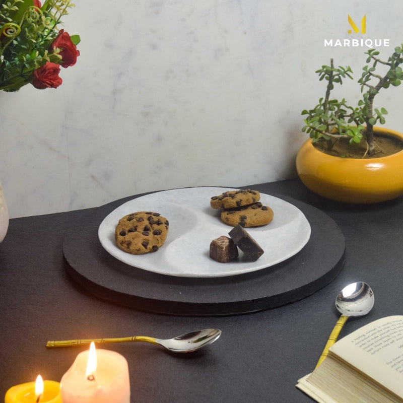 MARBIQUE Premium White Marble Tray Platter Serving Board 22×22 cm - Image 3