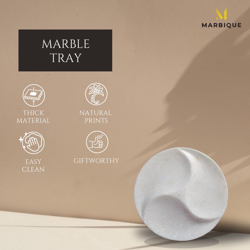 MARBIQUE Premium White Marble Tray Platter Serving Board 22×22 cm - Image 5