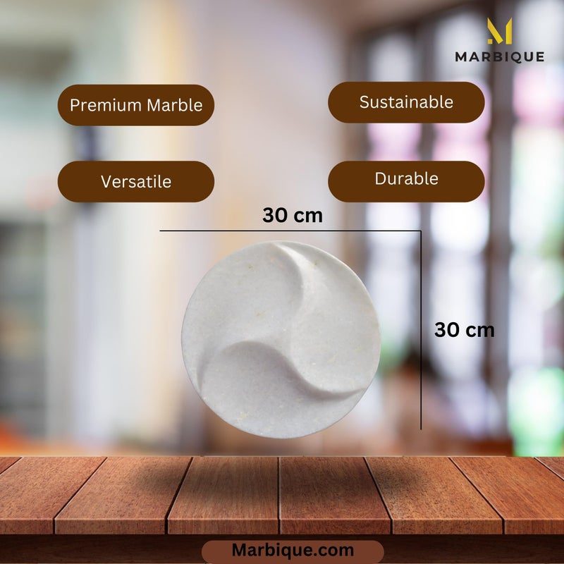 MARBIQUE Premium White Marble Tray Platter Serving Board 22×22 cm - Image 4