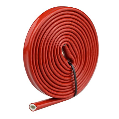 KRD PERFORMANCE 1/2 ID Red Silicone Coated Fiberglass Heat Shielded Sleeve Fire Thermo Armor for Hose Lines & Electrical Wiring, 10 Feet - Image 5