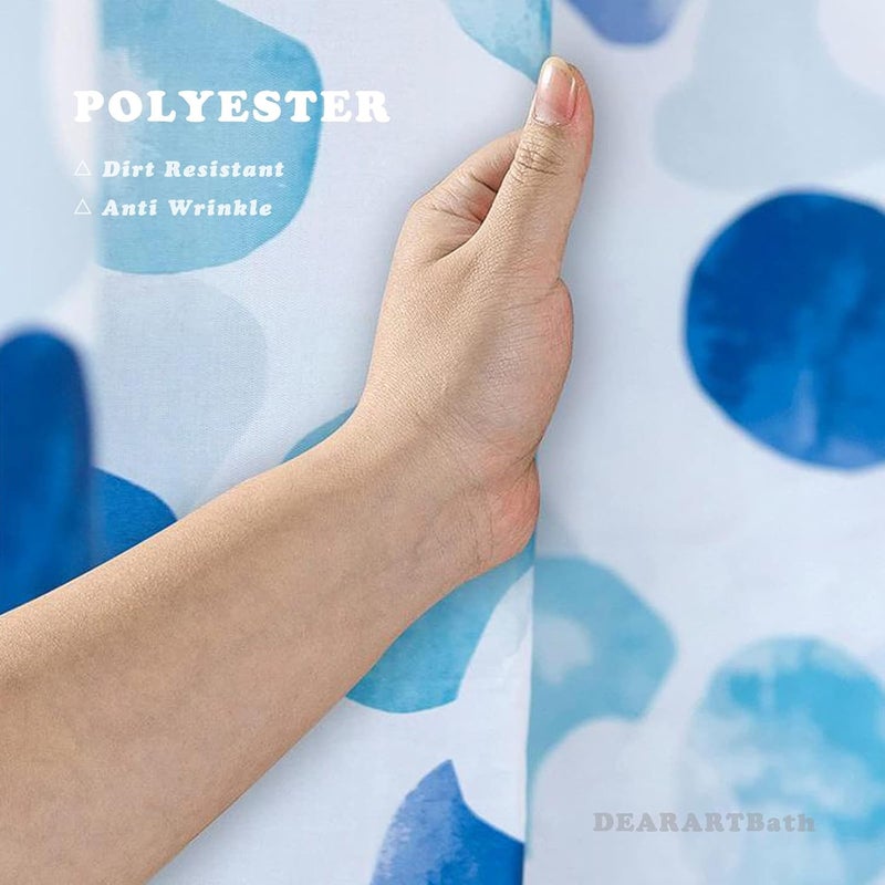 DEARART Bath Wave Blue Shower Curtain Liner Quick Dry, 180''L × 150''W cm Cloth Shower Curtain with Grommet & Hooks, 100% Water Resistant Waterproof Washable Easy Care - Image 2