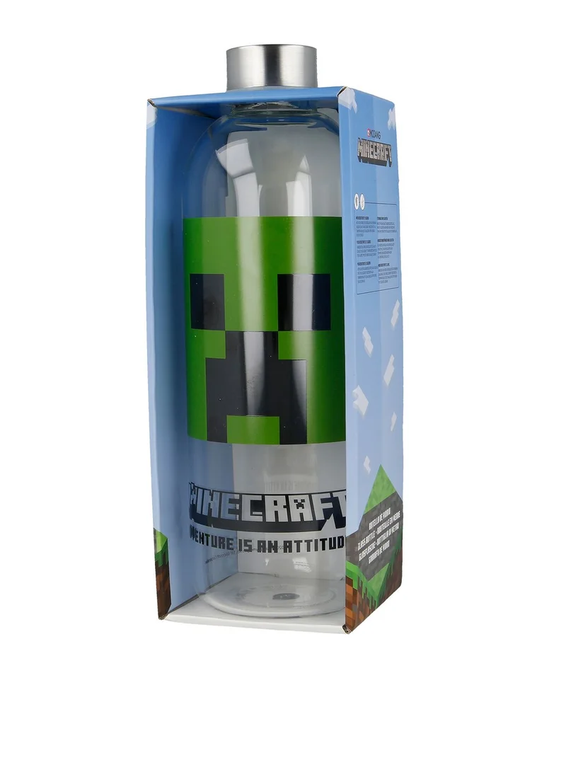 STOR Minecraft Glass Water Bottle 1030Ml