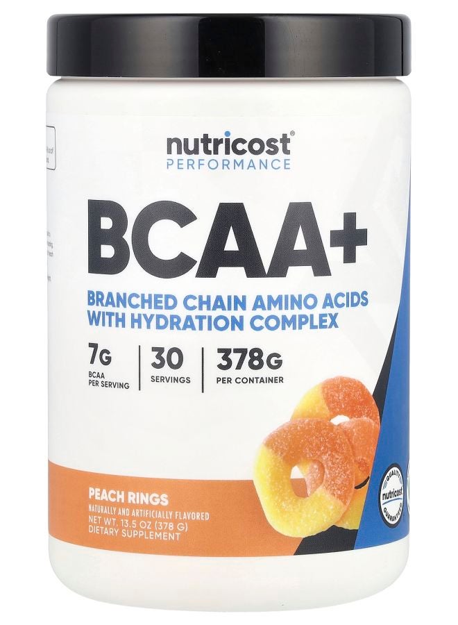 Nutricost Performance BCAA+ Peach Rings 13.5 oz (378 g)  - Image 1