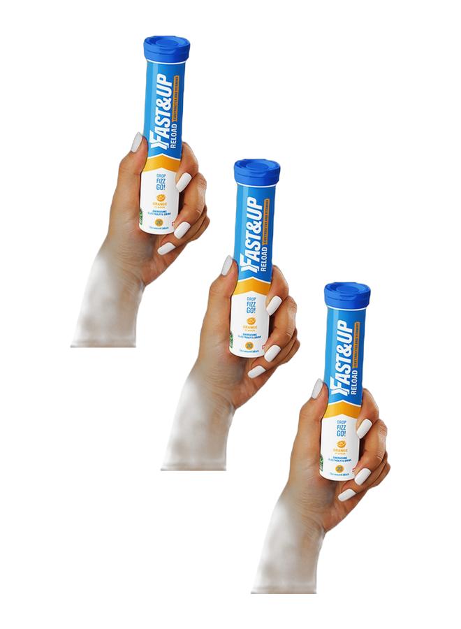 FAST&UP Reload - Hydration Electrolyte Supplement - 60 Effervescent Tablets, Orange Flavour - Image 1