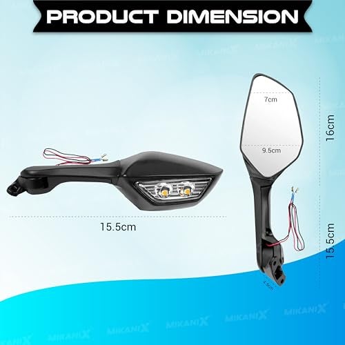 MIKANIX R15 V3, V4 & M Bike Adjustable Rear View Side Mirror with Turn Signal Led Indicator for All Fairing Bike - Image 5