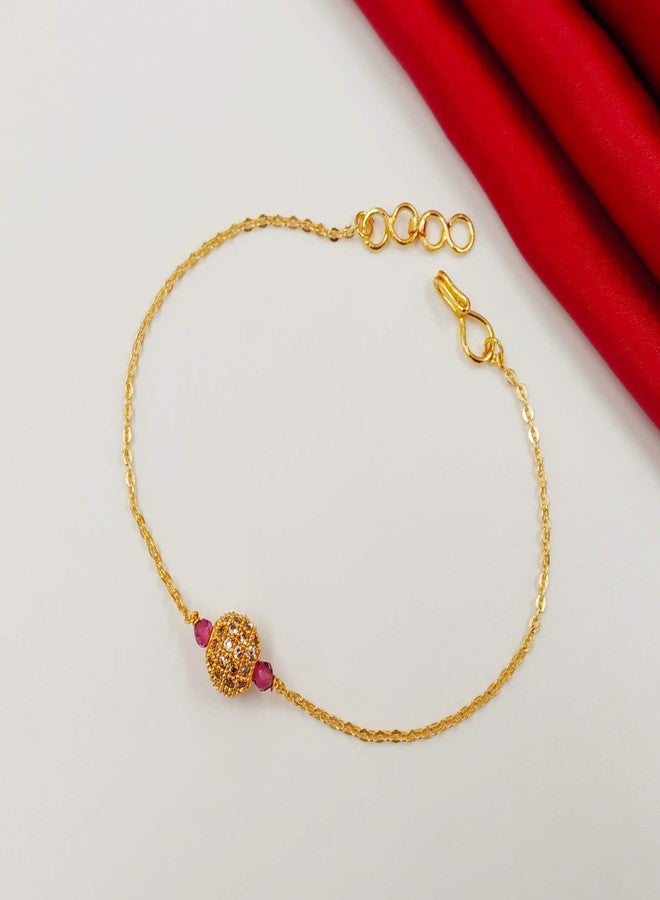 JHB American Diamond Boll Single Boll Bracelet For Women's And Girls - Image 2