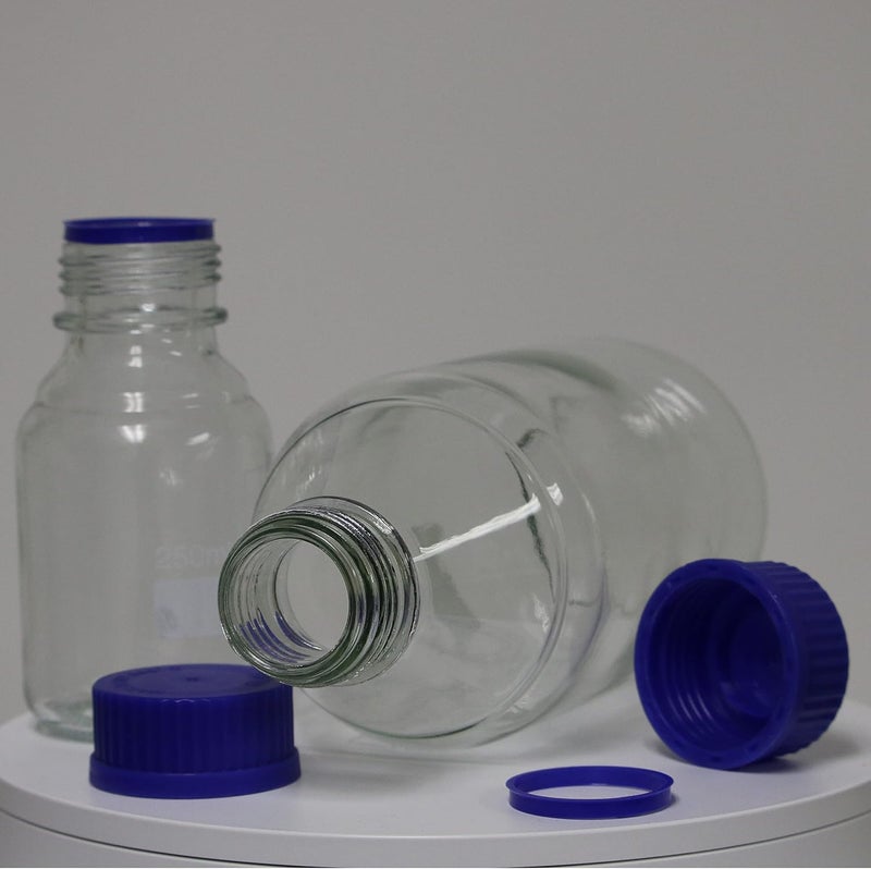 Karter Scientific 500ml Glass Round Media Storage Bottles with GL45 Screw Cap, Borosilicate Glass, 251M9 (Pack of 4) - Image 3