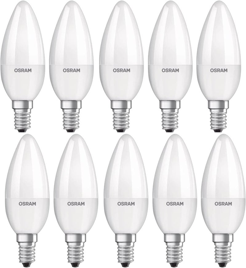 Osram E14 6500K 4.7W Classic B40 Frosted LED Bulb, Day Light, 10-Pack - Image 1