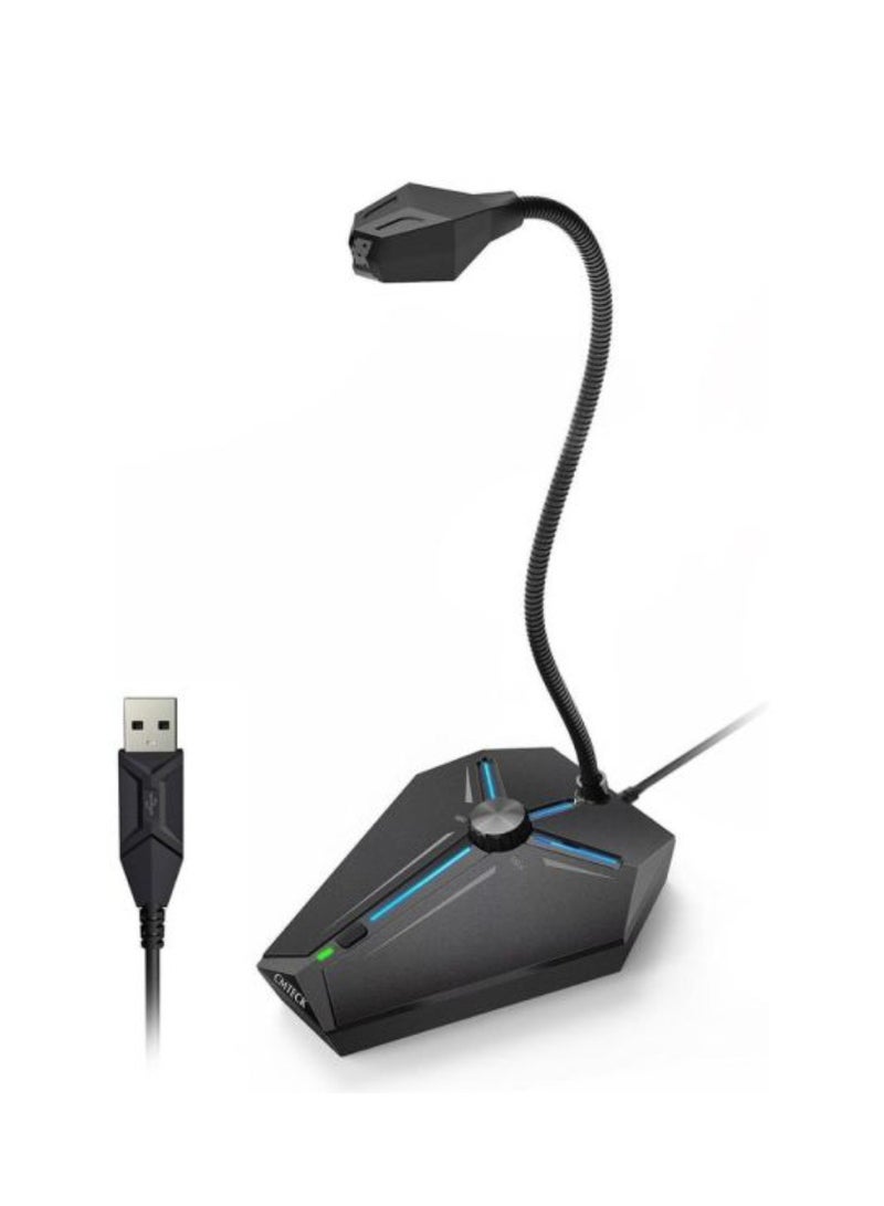 كمتيك ميكروفون مكثف لسطح المكتب USB G006Plus من CMTECK مع مقبض للتحكم في مستوى صوت الميكروفون وزر كتم الصوت، ميكروفون USB للمؤتمرات، ميكروفون مكثف متعدد الاتجاهات للكمبيوتر الشخصي لمؤتمرات الفيديو والتسجيل وSkype والفصول الدراسية عبر الإنترنت ومسجل المحكمة والتوصيل والتشغيل متوافق مع نظام التشغيل Mac OS X Windows PC والكمبيوتر الشخصي مع كابل بطول 6 أقدام - Image 1