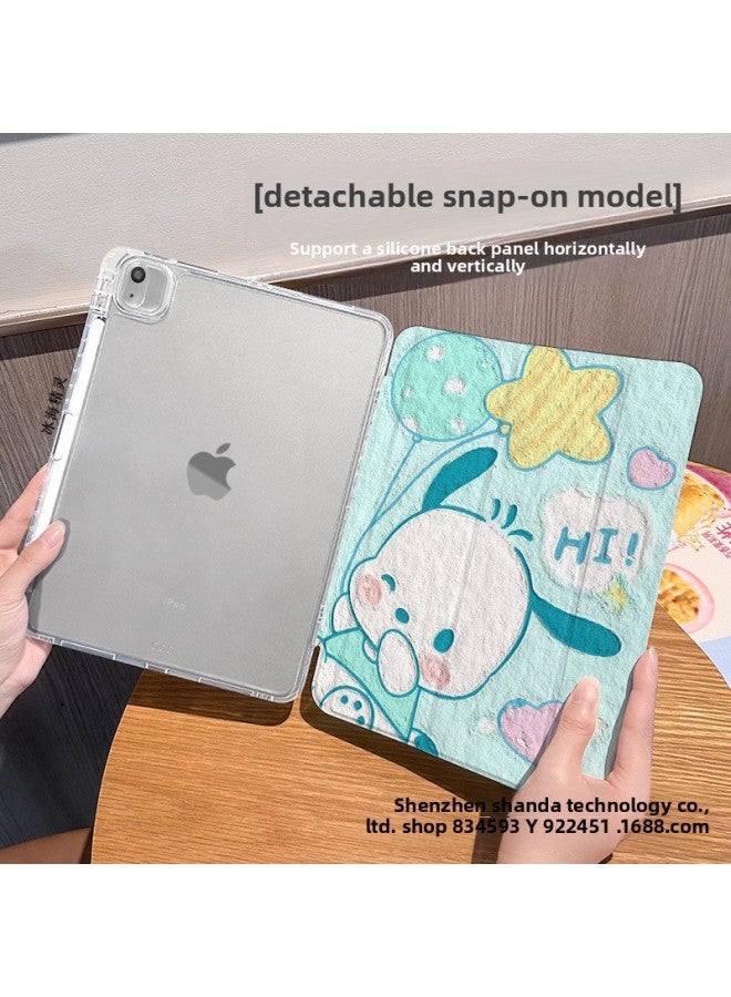 【Silicone X Buckle Split】 For Ipadpro2022 Protective Cover Air6/4 Sanrio 10.2 Inch Drop-proof-Color:Buckle Split-horizontal And Vertical Support-silicone 70% Off Style + Pen Slot 【dd6812 Pacha Dog】-Applicable Models:Ipad Air7 2025 (11inch) - Image 1