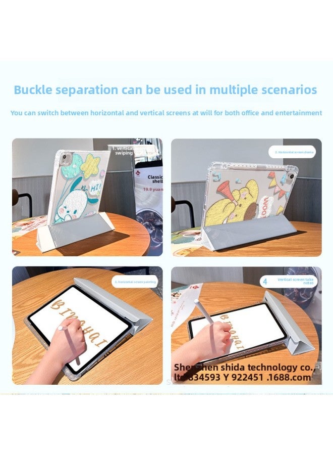 【Silicone X Buckle Split】 For Ipadpro2022 Protective Cover Air6/4 Sanrio 10.2 Inch Drop-proof-Color:Buckle Split-horizontal And Vertical Support-silicone 70% Off Style + Pen Slot 【dd6812 Pacha Dog】-Applicable Models:Ipad Air7 2025 (11inch) - Image 5