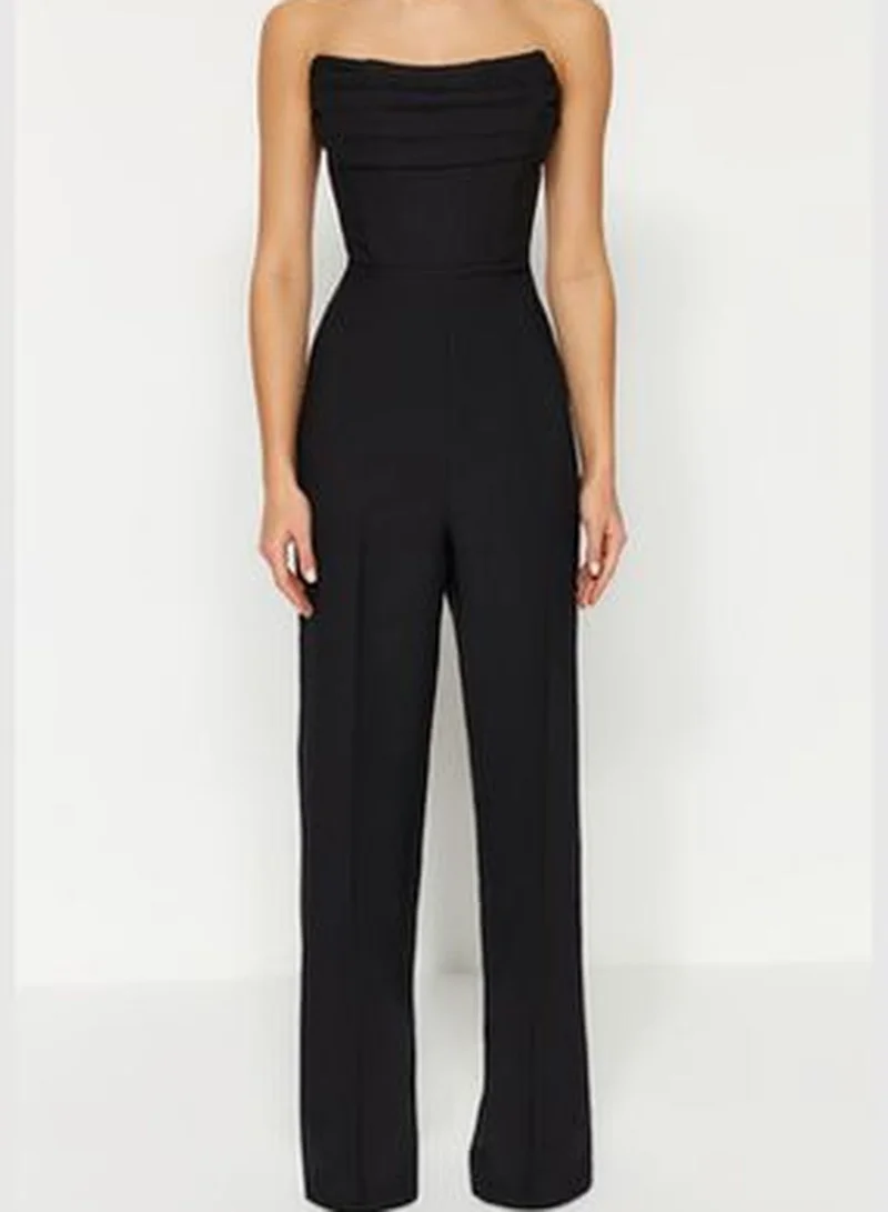 trendyol Black Corset Detailed Woven Jumpsuit TPRSS24TU00002