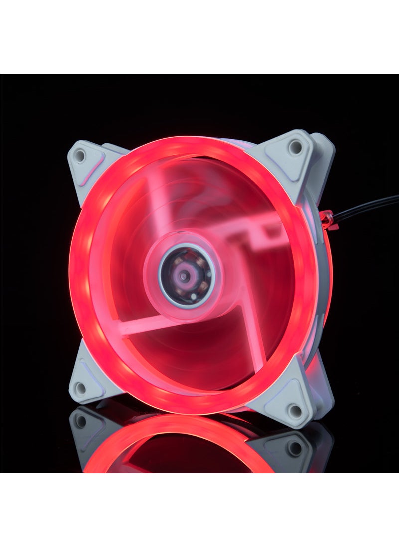 Generic Aurora Eclipse 16LED 12025 Dual Ring PC Case FanDouble ring white frame red light Double ring white frame red light 