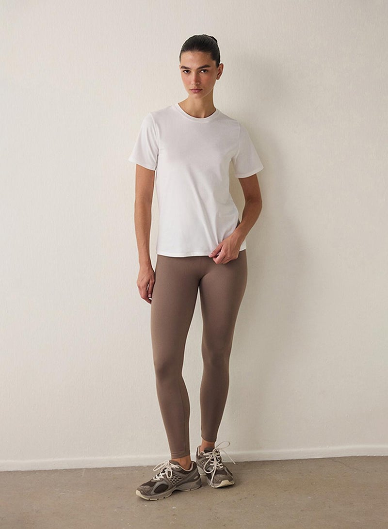 Penti Women's Cotton Casual Basic Regular Fit T-shirt - Off White - Image 4