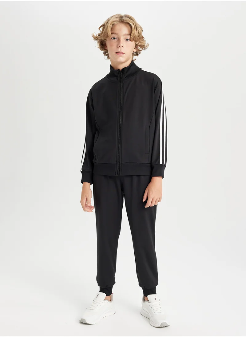 DeFacto Zipped Sweatshirt With Elastic Waist Jogger Pants 2-Piece Set