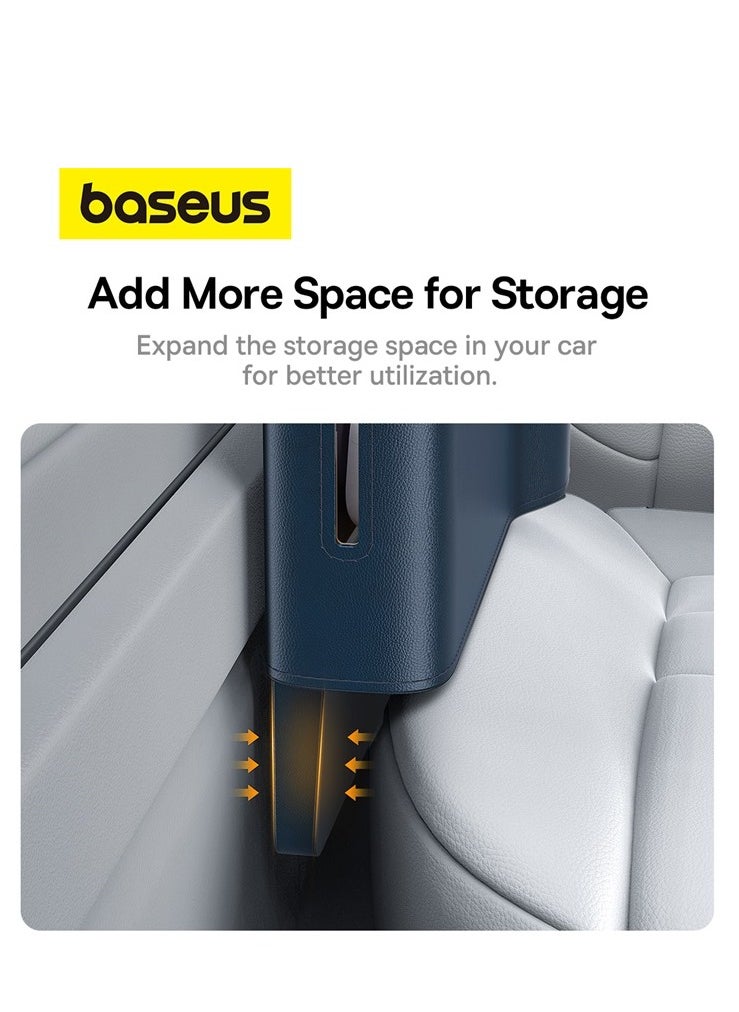 Baseus Car Seat Gap Organizer with Cup Holder | Front Seat Console Storage Box for Cell Phones, Keys, Coins, Cards, Wallets, Sunglasses & Drink Bottles | Perfect for Driver & Passenger Side | Essential Car Accessory for a Tidy Interior | Universal Fit for All Vehicles Durable | Stylish & Functional Car Organizer (Galaxy Blue)  - Image 5