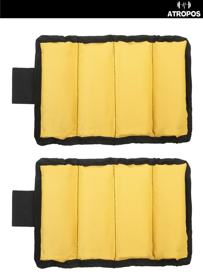 Atropos Adjustable Ankle/Wrist Weights| Ideal for Walking,Running,Jogging,Cycling,Gym & Strength Training | Easy to Use on Ankle,Wrist,Leg. ((1kgs x 2 Units) = 2kgs, Yellow) - Image 3