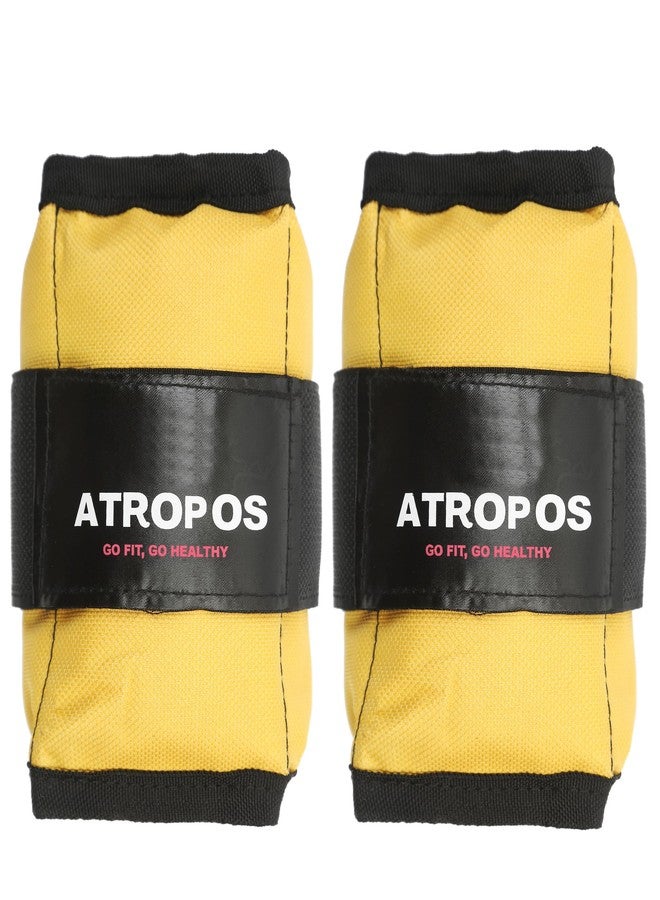 Atropos Adjustable Ankle/Wrist Weights| Ideal for Walking,Running,Jogging,Cycling,Gym & Strength Training | Easy to Use on Ankle,Wrist,Leg. ((1kgs x 2 Units) = 2kgs, Yellow) - Image 1