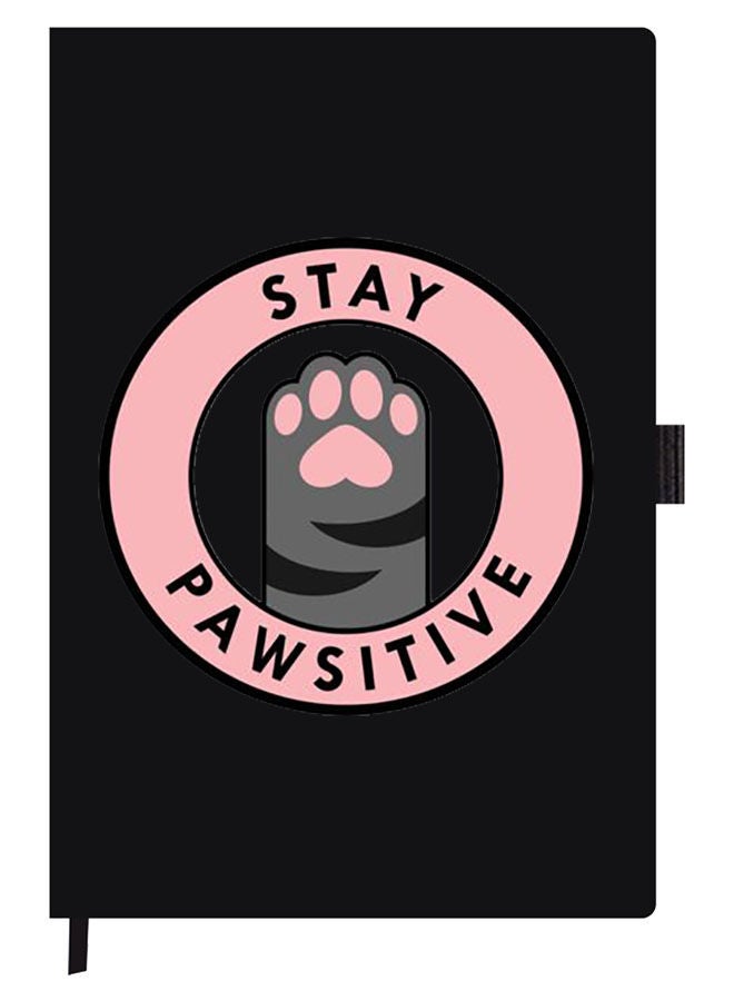 Theodor Designer A5 Thick Black Hardcover Notebook Stay Pawsitive 1 - Image 1