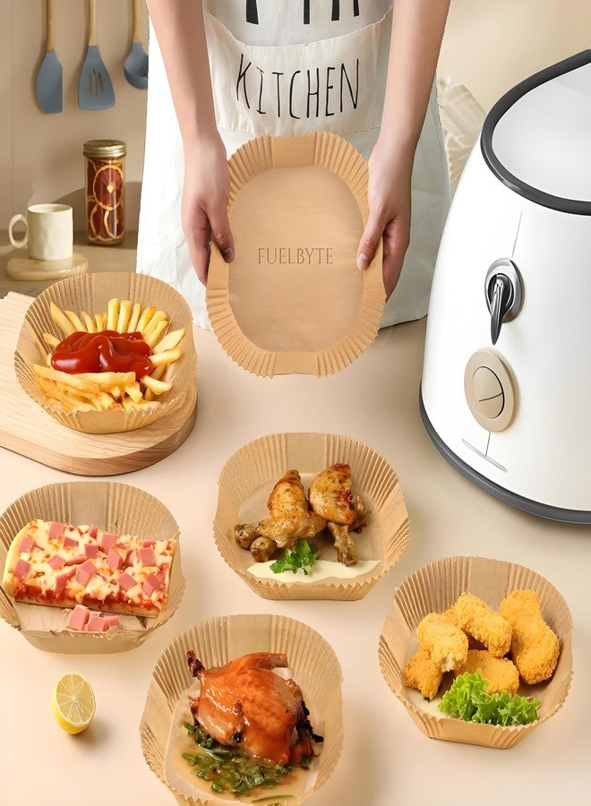 Fuelbyte 100 PCS Air Fryer Paper Sheets, Disposable Oil-Proof Liner for Air Fryer, Baking, Cooking, Roasting & Microwave – Non-Stick Parchment Paper Liner (Square 8 Inch) - Image 3