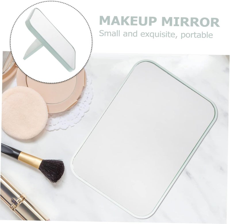PD GROW Makeup Mirror Magnifying Mirror Makeup PU Leather Vanity Mirror with Stand Tabletop Vanity Hand Mirrors Stand Men Women 17Lx12W cm Black 2 Light Blue M MirrorA - Image 2