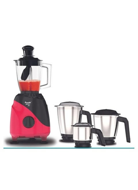 Preethi Peppy Plus MG-246 Mixer Grinder, 750 watt, Red-Black, 4 Jars - Super Food Jar with Texture Builder & 3D Airflow Technology, Vega W5 Motor