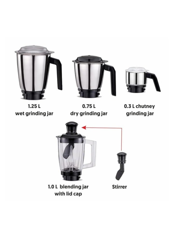Generic - Preethi Peppy Plus MG-246 Mixer Grinder, 750 watt, Red-Black, 4 Jars - Super Food Jar with Texture Builder & 3D Airflow Technology, Vega W5 Motor - Image 1