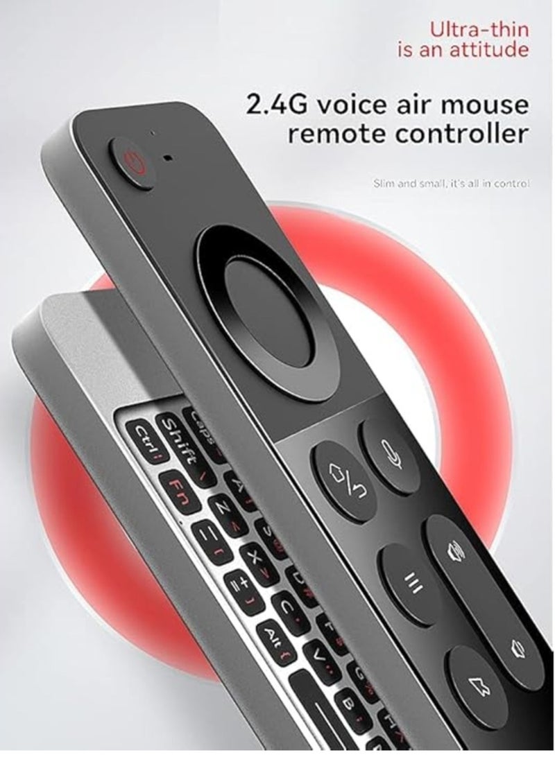 W3 2.4G Wireless Air Mouse Keyboard with Voice Control & IR Learning – 6-Axis Motion Sensing Remote for Smart TV, Android TV Box, PC