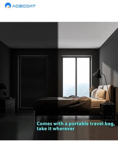 ACECOAT Blackout Blind 145 x 300cm Black Out Fabric Portable Blackout Blinds Easy Stick On Window for Home Office Nursery Bedroom Car No Drill Travel Blackout Blind  - Image 5