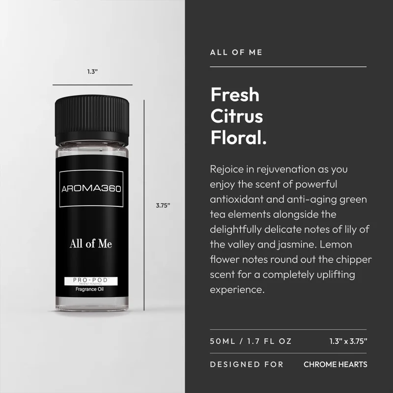 Aroma360  All Of Me Pro-Pod Oil Blend - Hotel Inspired for Luxury Essential Oil Diffusers - Aromatherapy Scent Diffuser Oil - Green Tea, Lemon Flower, and Jasmine - 50 mL, 1.7 fl oz  | Best Price UAE