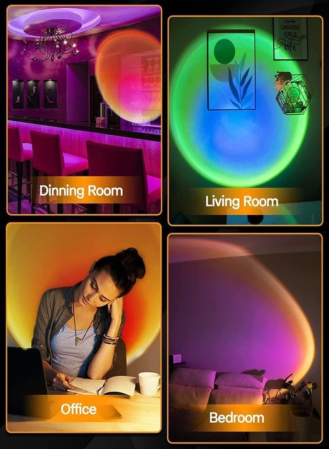 MIRADH RGB Sunset Projection Lamp – 16 Color Modes LED Night Light with Remote for Bedroom, Romantic Decor, Valentine Day Gift, Love Gift for Her, Couple Gift, Ambient Mood Lighting - Image 4