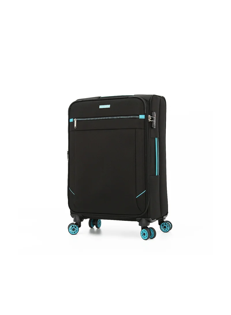 ترافلايت Softside Luggage Trolley Bag 3 Pieces Set,Black (S-20",M-24",L-28")