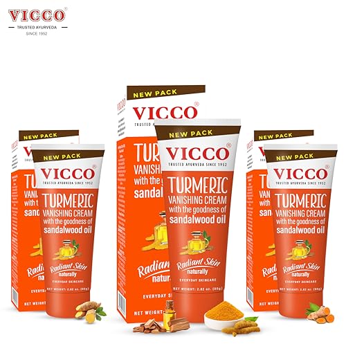 Vicco Turmeric Vanishing Cream with Sandalwood Oil 70 Year Legacy of Ayurveda with Turmeric for Daily Skincare Lightweight Formula Vegan 100 Natural 282 oz 3 Pack - Image 3