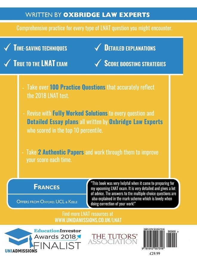 null - LNAT Practice Papers Volume 1: 2 Full Mock Papers, 100 Questions in the style of the LNAT, Detailed Worked Solutions, Law National Aptitude Test, UniAdmissions - Image 1
