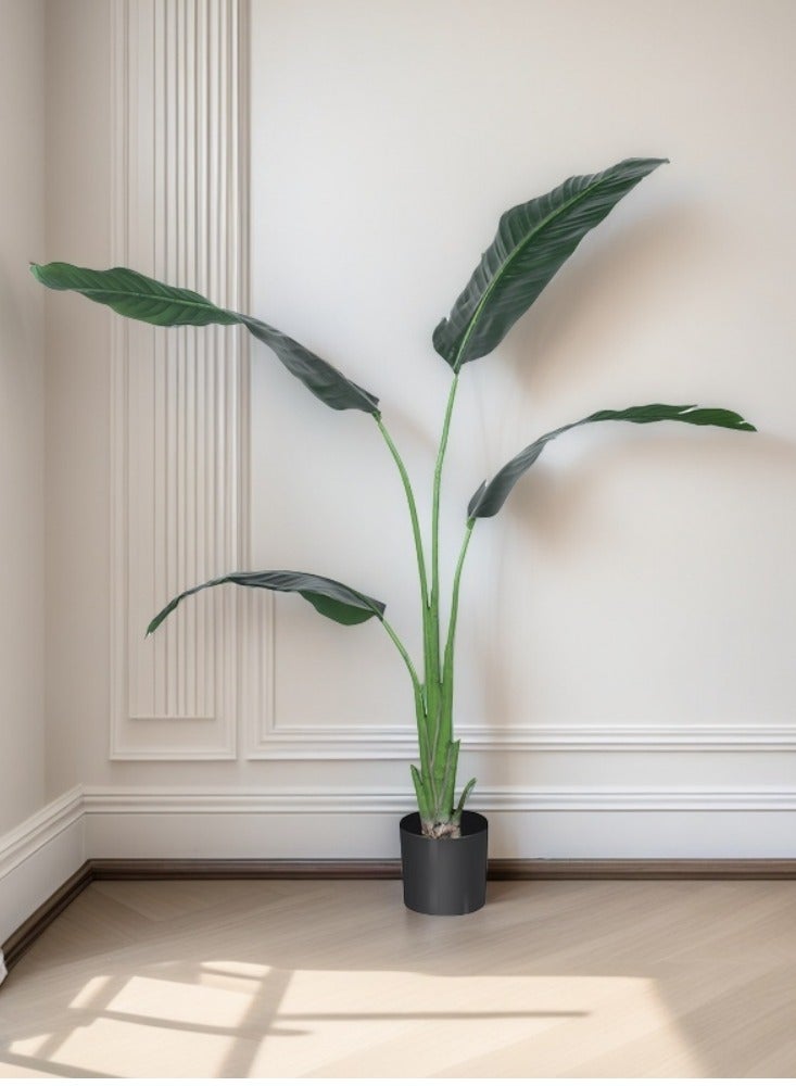 Generic Large Artificial Single pole Traveller's Palm Plant（）, Tall Potted Faux Plant for Indoor Decoration, Floor-standing Greenery for Living Room, Luxury Bionic Plant, Nordic Style Home Decor, Premium Artificial Green Plant  - Image 1