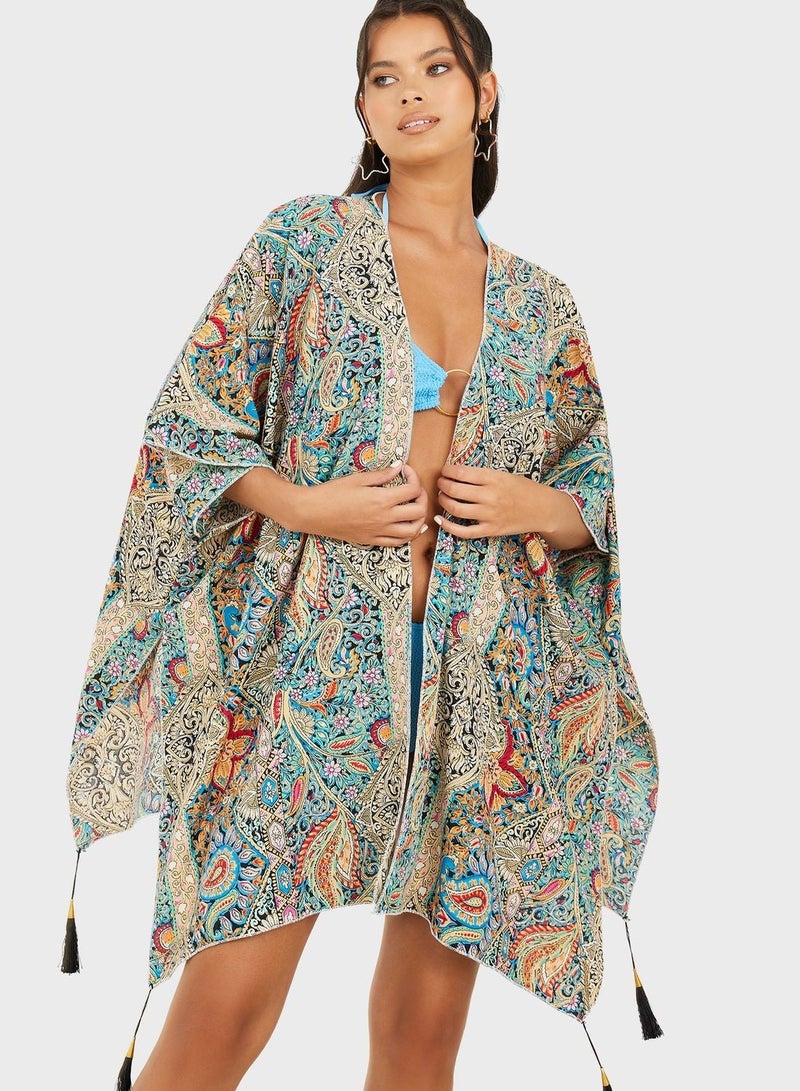Floral Printed Kimono Jacket - Image 1