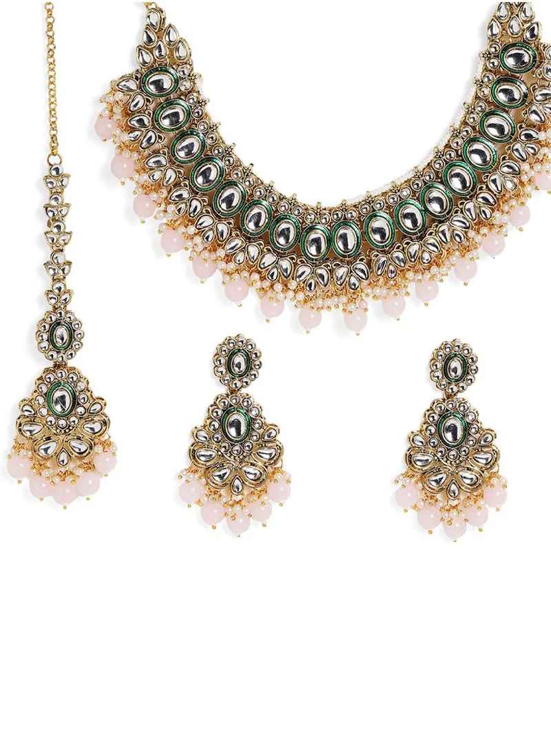 برياسي Stones-Studded  Beaded Jewellery Set